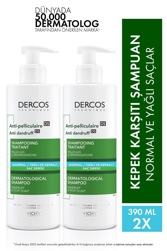 Dercos Anti-dandruff Kepek Karşıtı Şampuan Normal & Yağlı Saçlar 390 Mlx 2 Adet 8681689315023