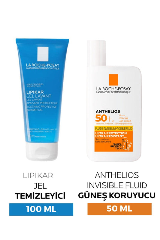 Yüz Güneş Kremi - Anthelios Shaka Fluid Spf 50 + 50 ml + Lipikar Gel 100 ml